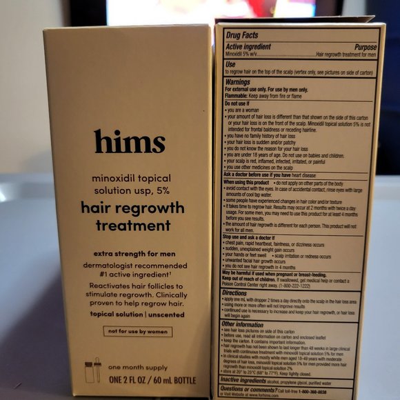 Hims Hair Regrowth Treatment Extra Strength For Men Reviews Hims | Grooming | Hims Boxes Minoxidil Extra Strength Topical Hair